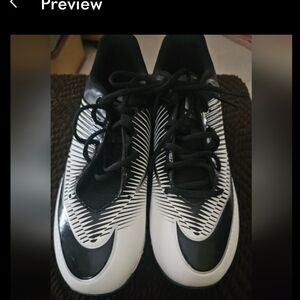 NEWNike Vapor Shark 2 BG football cleats, featuring a black and white design. 10